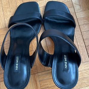 Black leather size 10 sandals